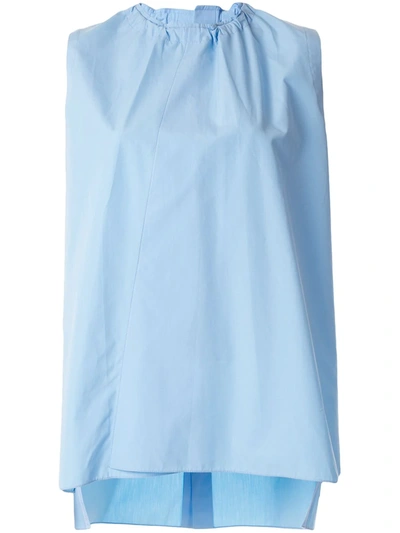 Marni Gathered Neck Blouse In Blue