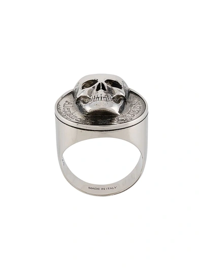 Alexander Mcqueen Skull Signet Ring In Silver