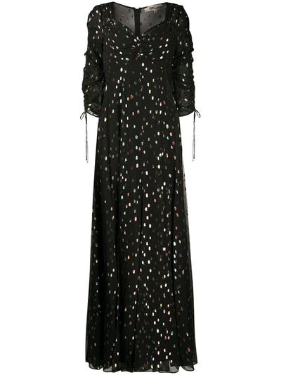 Diane Von Furstenberg Bellona Metallized Maxi Dress In Black