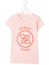 Fendi Kids' Logo Print T-shirt In Wg Dolly