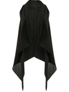 Emporio Armani Draped Asymmetric Waistcoat In Black