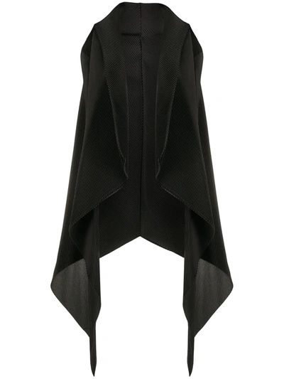 Emporio Armani Draped Asymmetric Waistcoat In Black