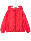 Save The Duck Teen Logo Patch Hooded Jacket In Red