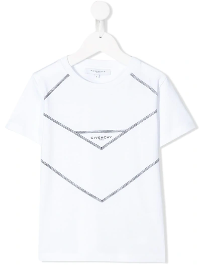 Givenchy Kids' Stitching-print Logo T-shirt In White
