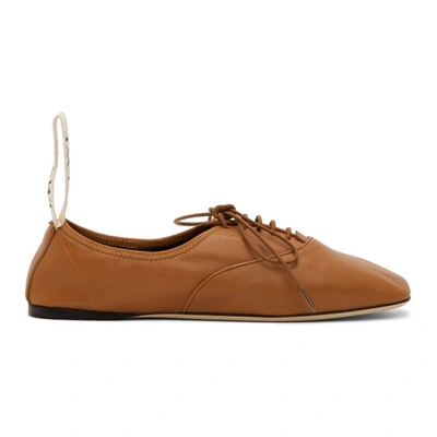 Loewe Lace-up Ballerina Shoes In Brown