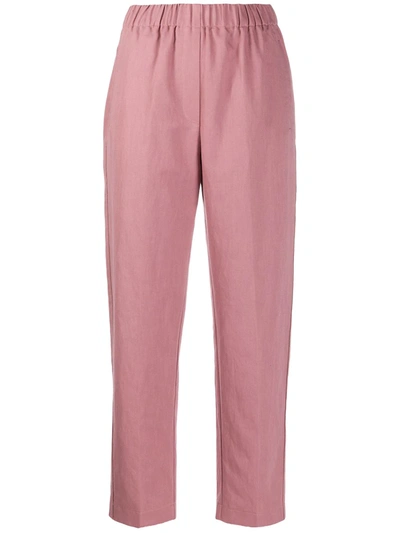 Forte Forte High-rise Cropped Trousers In Pink