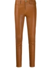 J Brand Stretch-leather Skinny Pants In Éclair
