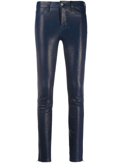 J Brand Mid-rise Skinny Jeans In Blue