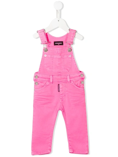 Dsquared2 Babies' Logo Dungarees In Pink