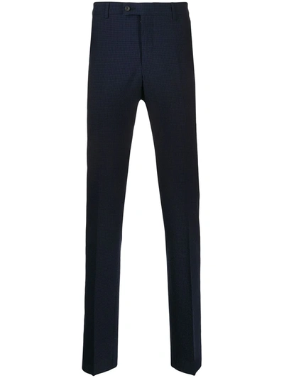 Lanvin Checkered Tailored Trousers In Blue