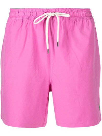 Polo Ralph Lauren Mens Pink Traveller Mid-rise Stretch-recycled Polyester Swim Shorts M
