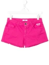 Msgm Teen Low-rise Branded Shorts In Pink