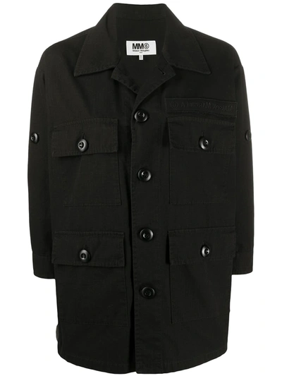 Mm6 Maison Margiela Multi Pocket Shirt Jacket In Black