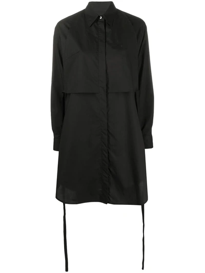 Mm6 Maison Margiela Belted Shirt Dress In Black