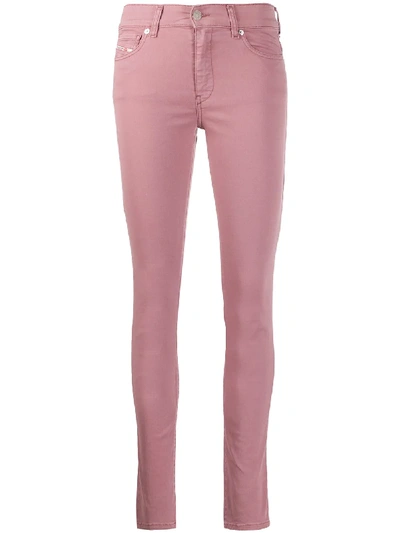Diesel D-roisin Mid-rise Skinny Jeans In Pink
