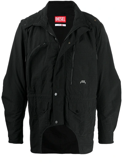 Diesel Red Tag X  Logo Hooded Jacket In Black