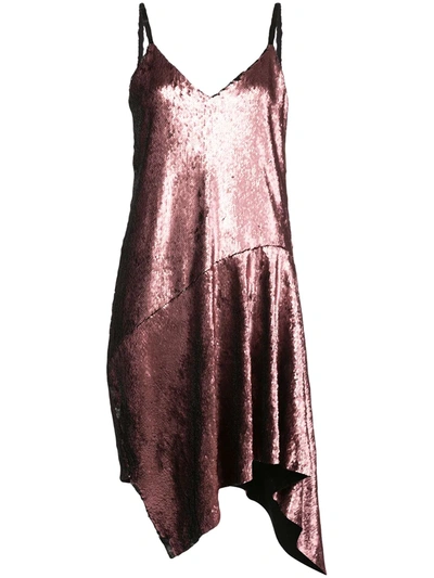 Marques' Almeida Sequin-embellished Draped Slip Dress In Black