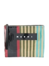 Marni Glossy Finish Clutch In Neutrals