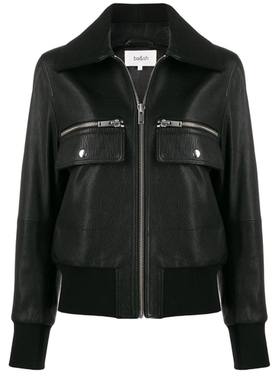 Ba&sh Astor Rib-trimmed Jacket In Black