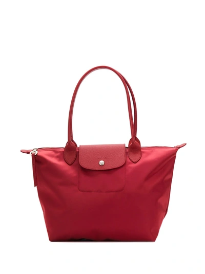 Longchamp Le Pliage Constrast-panel Bag In Red