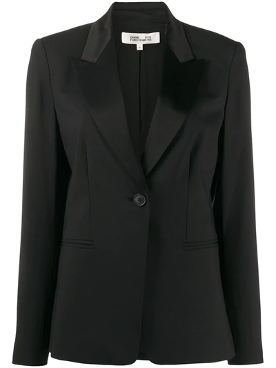 Diane Von Furstenberg One-button Blazer In Black