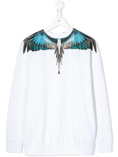 Marcelo Burlon County Of Milan Kids' Eagle Print Sweatshirt In White