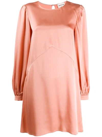 Semicouture Flared Satin Dress In Pink