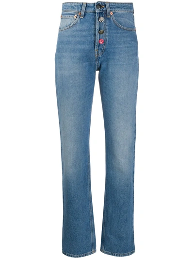 Semicouture High-rise Straight Jeans In Blue