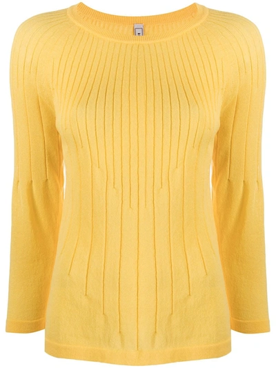 Antonio Marras Ribbed Flared-hem Jumper In Yellow