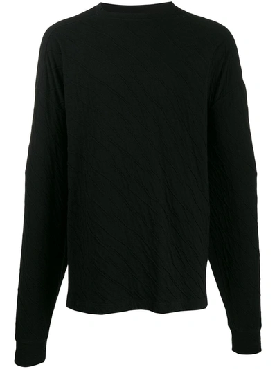 Ben Taverniti Unravel Project Crease-detail Oversize Sweatshirt In Black
