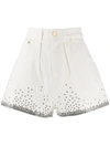 Alberta Ferretti Sequin Embellished Shorts In White