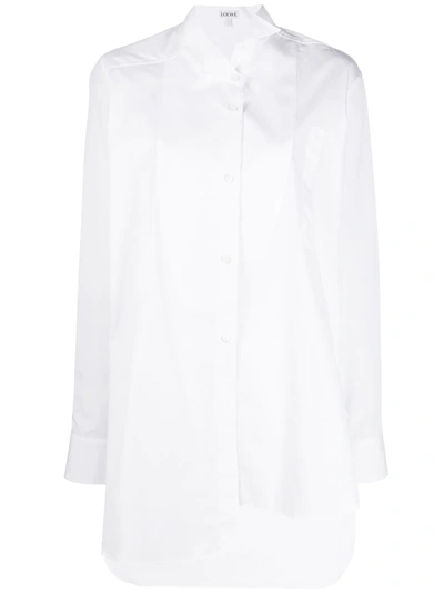 Loewe Asymmetric Button Up Shirt In White