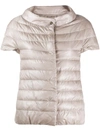 Herno Short-sleeved Puffer Jacket In Neutrals