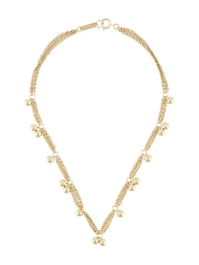 Isabel Marant Double-chain Ball Necklace In Gold