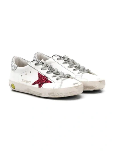 Golden Goose Kids' Superstar Glitter-embellished Trainers In White