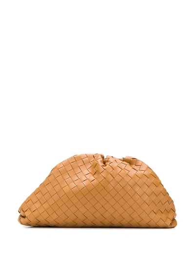 Bottega Veneta The Pouch Intrecciato Clutch Bag In Brown