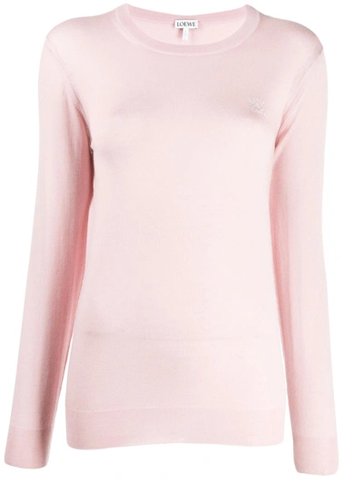 Loewe Crew Neck Jumper In Pink