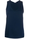 P.a.r.o.s.h Scoop Neck Loose Fit Tank Top In Blue