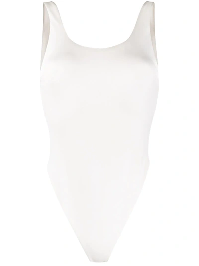 Alice And Olivia Scoop Neck Bodysuit In White
