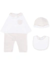 Fendi Ff Three-piece Babygrow Set In White