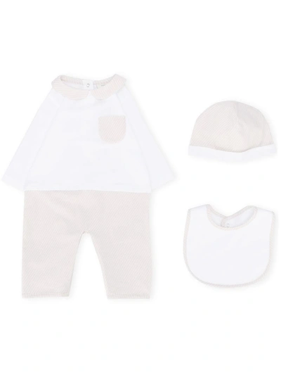 Fendi Ff Three-piece Babygrow Set In White