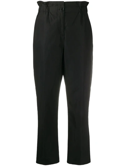 Aspesi Elasticated Waist Trousers In Black