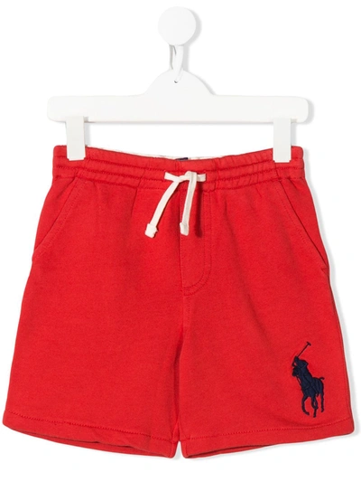 Ralph Lauren Kids' Logo-embroidered Drawstring Shorts In Red