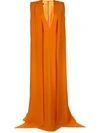 Alex Perry Plunge Style Maxi Dress In Orange