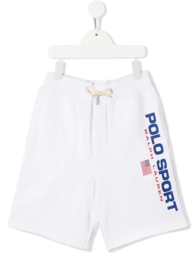 Ralph Lauren Teen Logo-print Longline Shorts In White