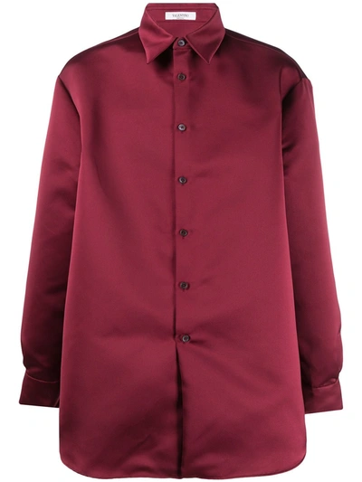 Valentino Longsleeved Button Up Shirt In Red