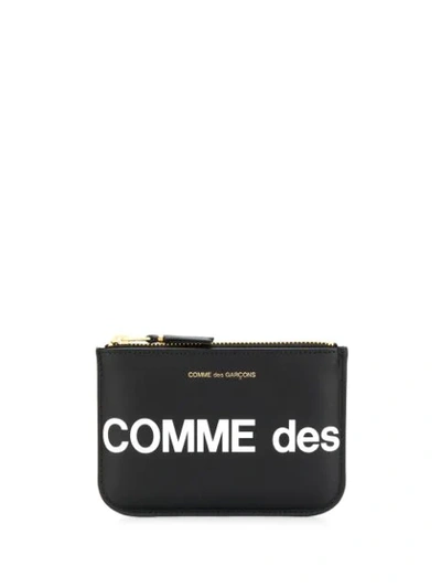Comme Des Garçons Compact Logo Wallet In Black