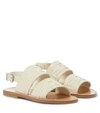 Fendi Kids' Monogramme Metallic Leather Sandals 3-7 Years In Oro