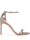 Stuart Weitzman The Nudist Song Metallized Sandals In Gold