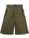 Dsquared2 Wide-leg Cargo Shorts In Green